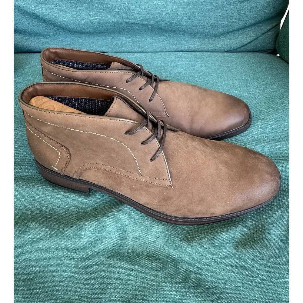 Stitch Fix Fairlane Mens Leather Chukka Ankle Boots Shoes Cognac 11.5